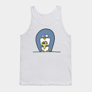 Penguin with ice cream Tank Top